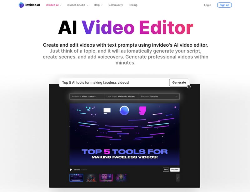 invideo AI Video Editor