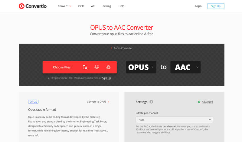 Convert OPUS to AAC Converter