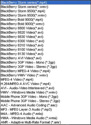 BlackBerry Video Converter - profile