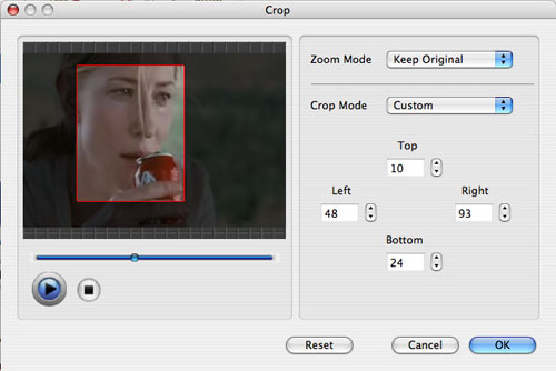 iPhone Video Converter for Mac - crop