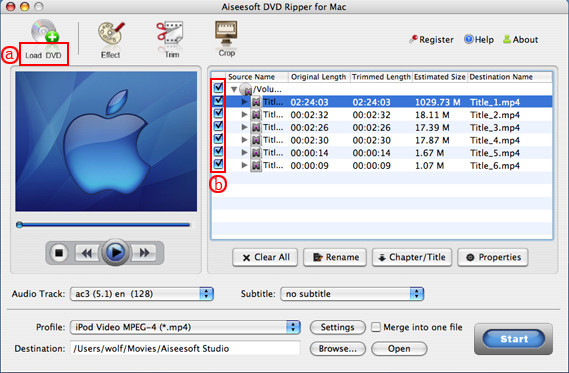 put DVD into Apple iMovie