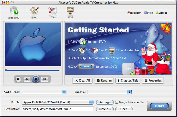 DVD to Apple TV Converter for Mac - load dvd