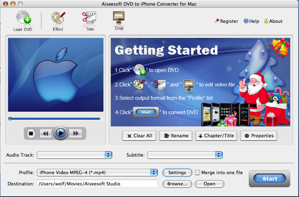 DVD to iPhone Converter for Mac - load dvd