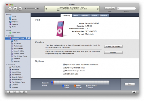 reformat windows formatted iPod