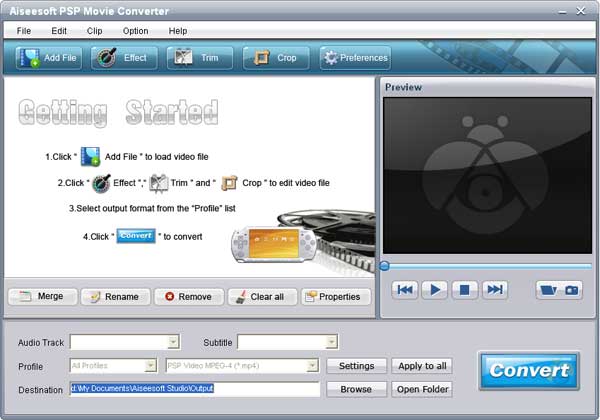 PSP Movie Converter - add file