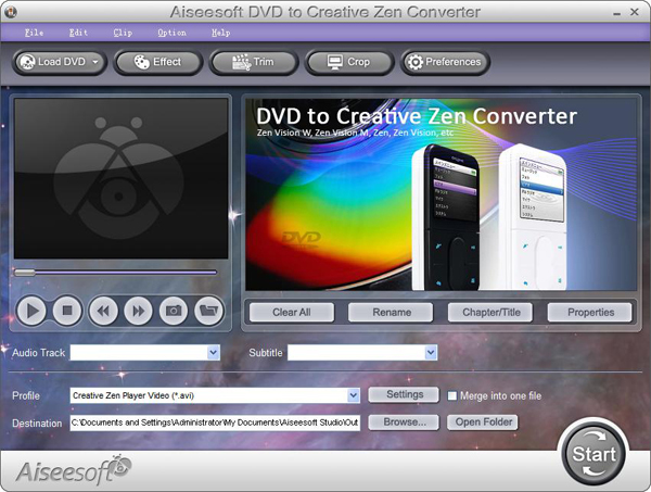 DVD to Creative Zen Converter