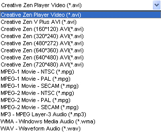 Video Converter for Creative Zen - output