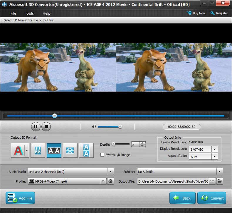 Screenshot of Aiseesoft 3D Converter