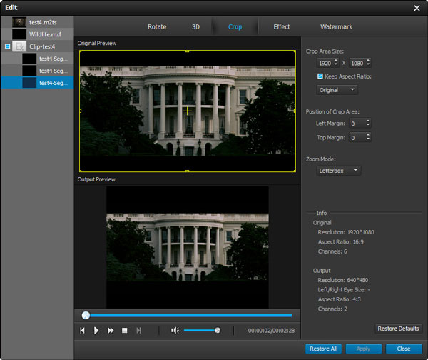 3GP Video Converter - crop