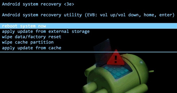 Android Recovery Mode Available Options