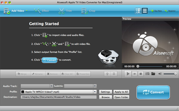 Apple TV Video Converter for Mac - add video