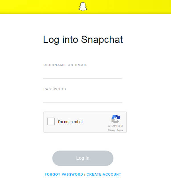 Log into Snapchat Account