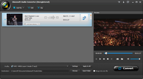 Convert audio files to MP3 format