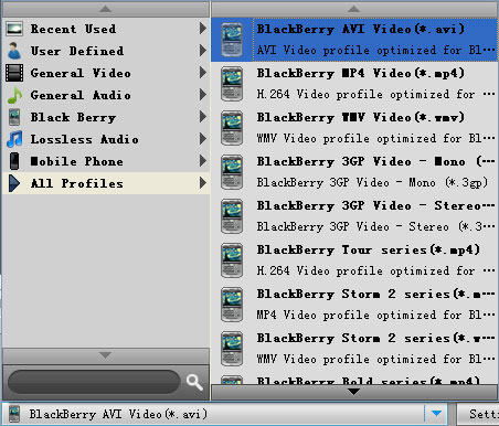 BlackBerry Video Converter - profile