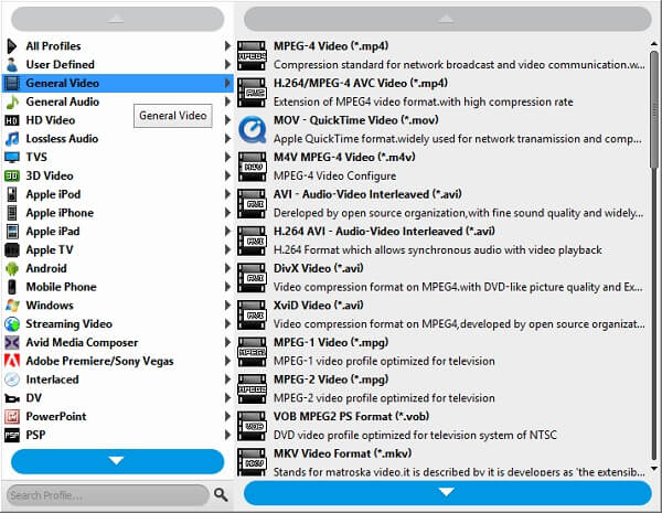 WLMP Converter Profile List