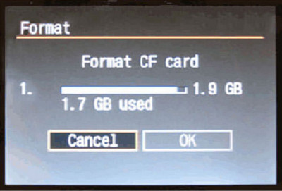 Format SD card on camera