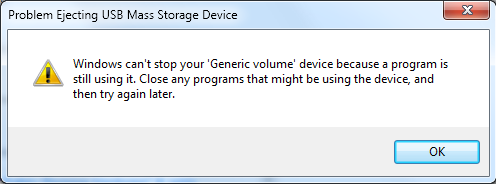 USB Drive Cant Be Safely Removed
