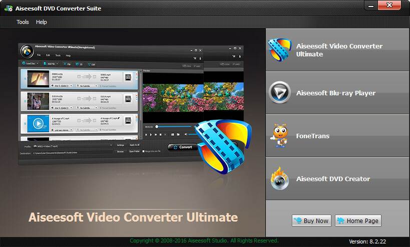 Screenshot of Aiseesoft DVD Converter Suite