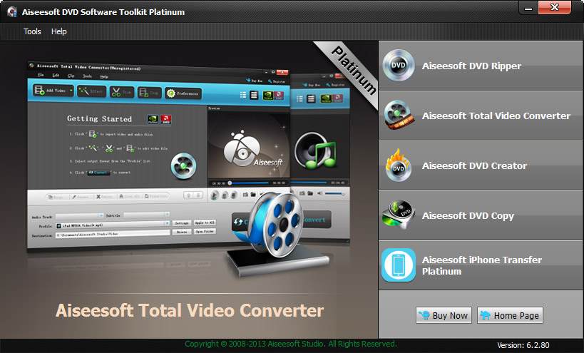 Screenshot of Aiseesoft DVD Software Toolkit Platinum