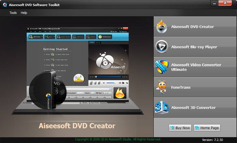 Screenshot of Aiseesoft DVD Software Toolkit