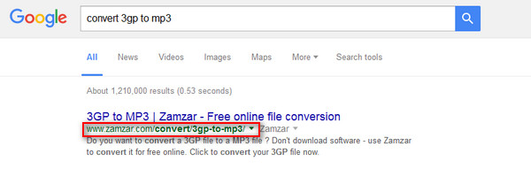 Convert 3GP to MP3 on Zamzar