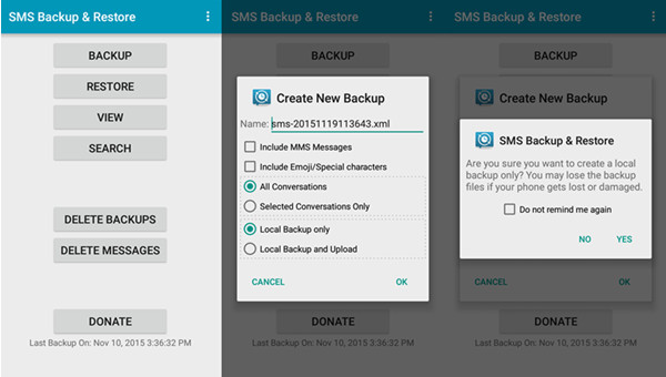 Create SMS Backup on Android