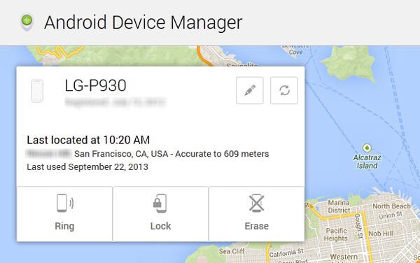 Erase LG from Android Device Manager Site