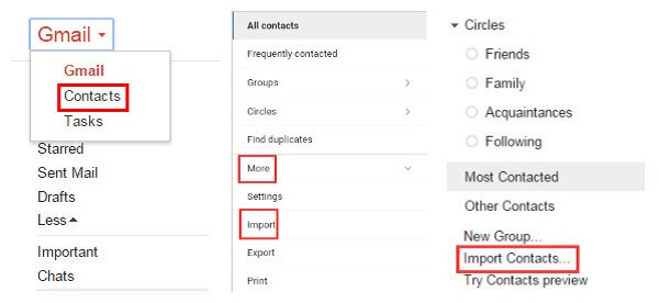 Import Android Contacts from Gmail