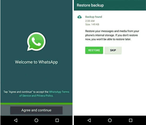 Restore WhatsApp Android