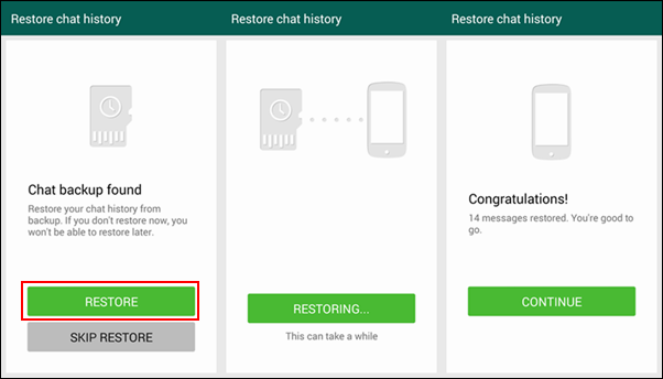 Restore WhatApp from Backup