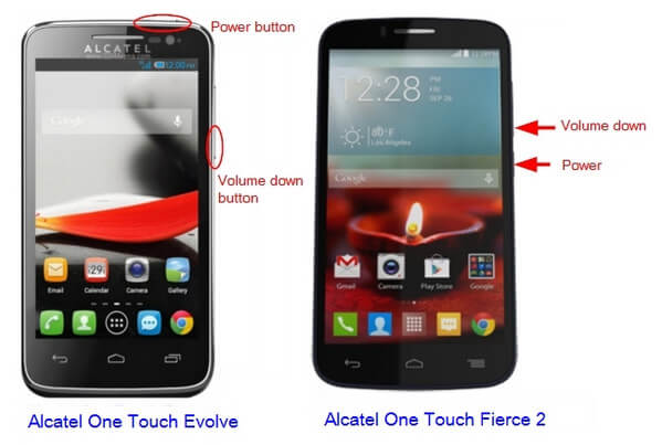 Capture Alcatel screen images with buttons