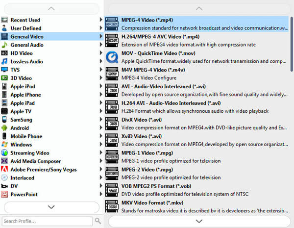 Choose MP4 Format