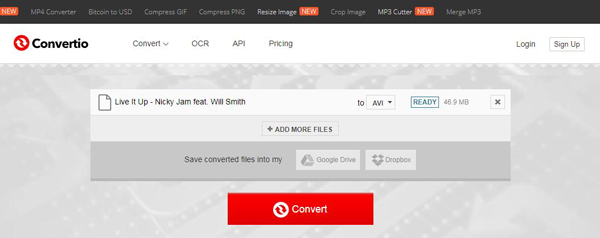 Convert MPEG2 to AVI Online