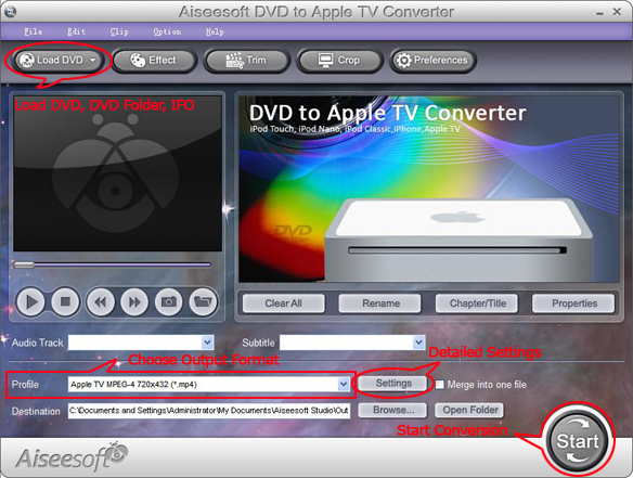 Aiseesoft DVD to Apple TV Converter