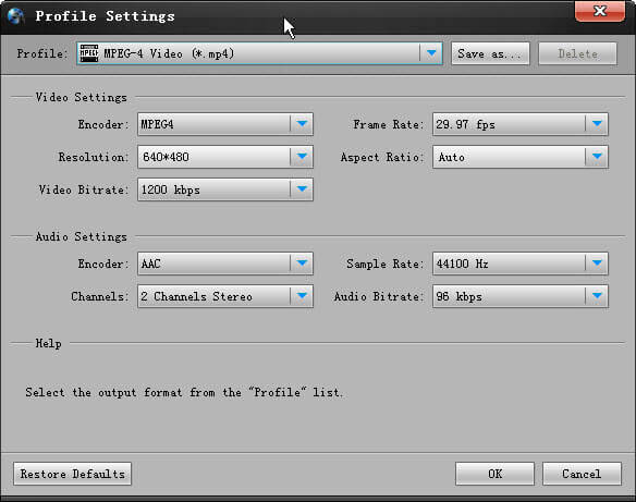 adjust output settings