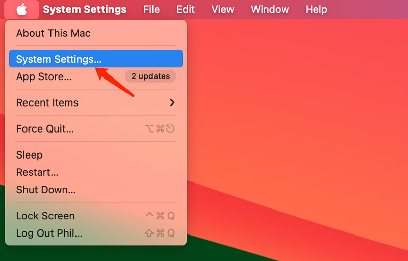 Mac Apple Menu System Settings