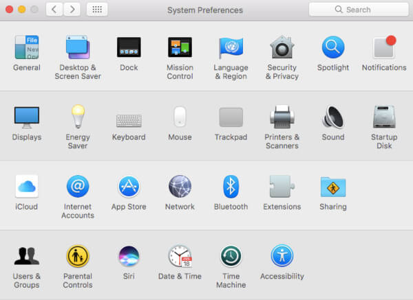 Head to system preferences