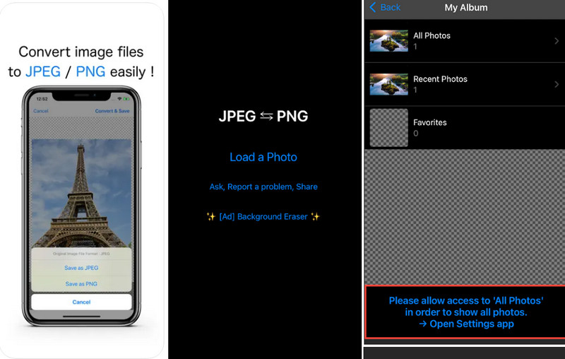 JPEG PNG Image File Converter on IOS