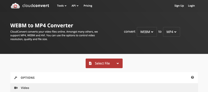 CloudConvert WebM to MP4 Converter Online