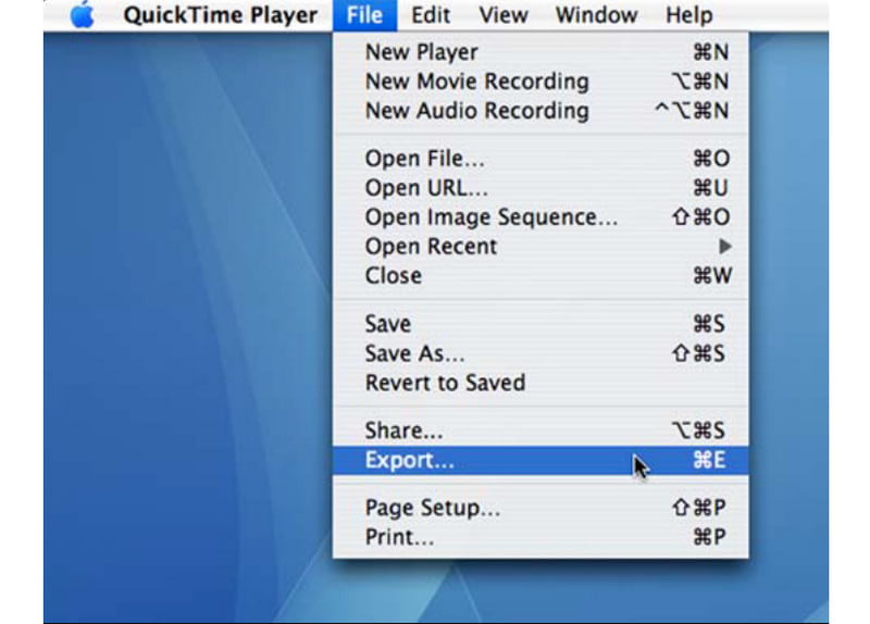 QuickTime Player Export WMV to MOV
