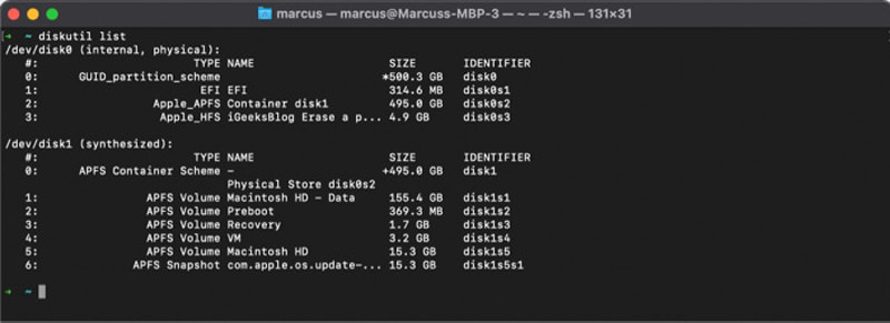 Terminal Diskutil List Delete Partition Mac
