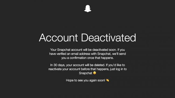 Delete Account on Snapchat