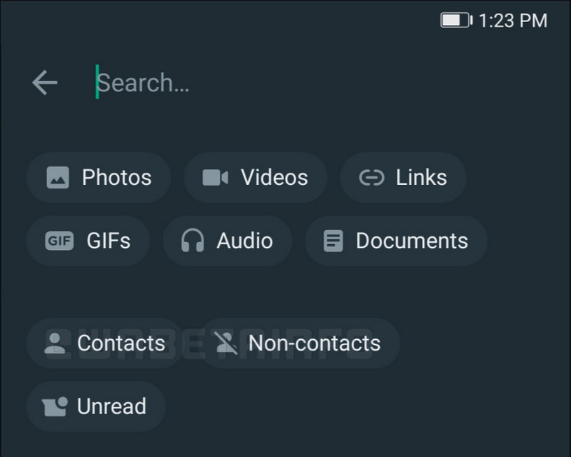 WhatsApp Search Feature