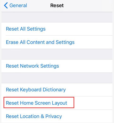 Reset iPhone Home Screen Layout
