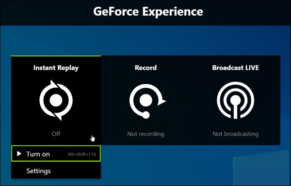 Start Geforce Experience Recording