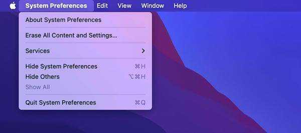 System Preferences Erase All Content and Settings