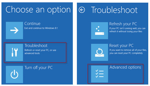 Windows 10 advanced options