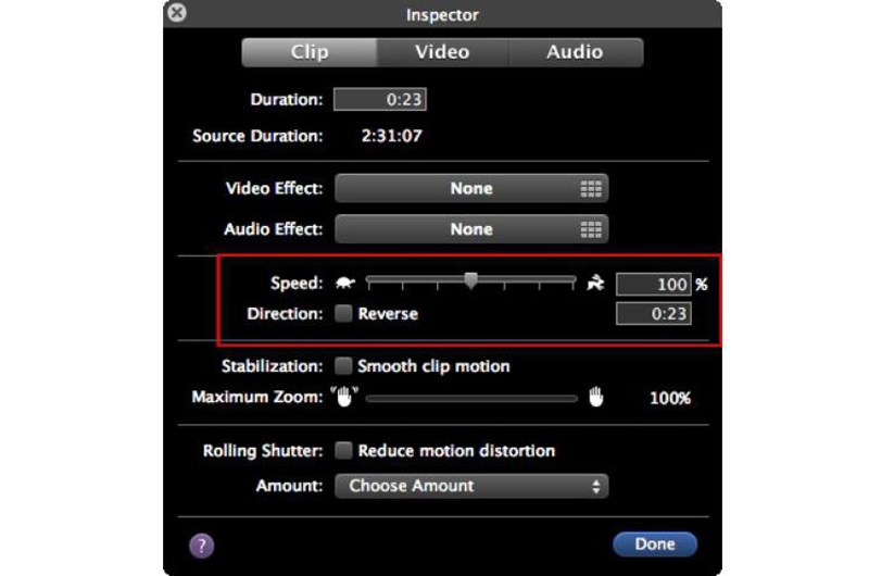 Speed up video imovie