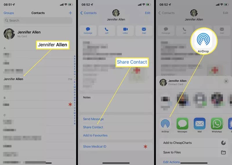 Sync Contacts from iPhne to Mac AirDrop