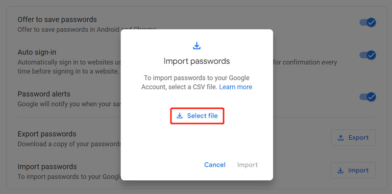 Import iPhone Passwords CSV File to Android